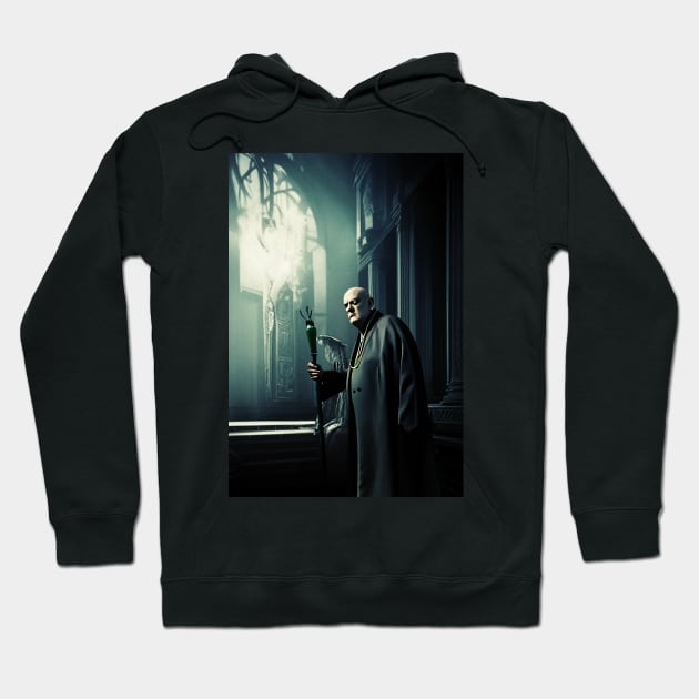 Copy of Aleister Crowley The Great Beast of Thelema in a Dark Magickal Palace Digital Art Hoodie by hclara23